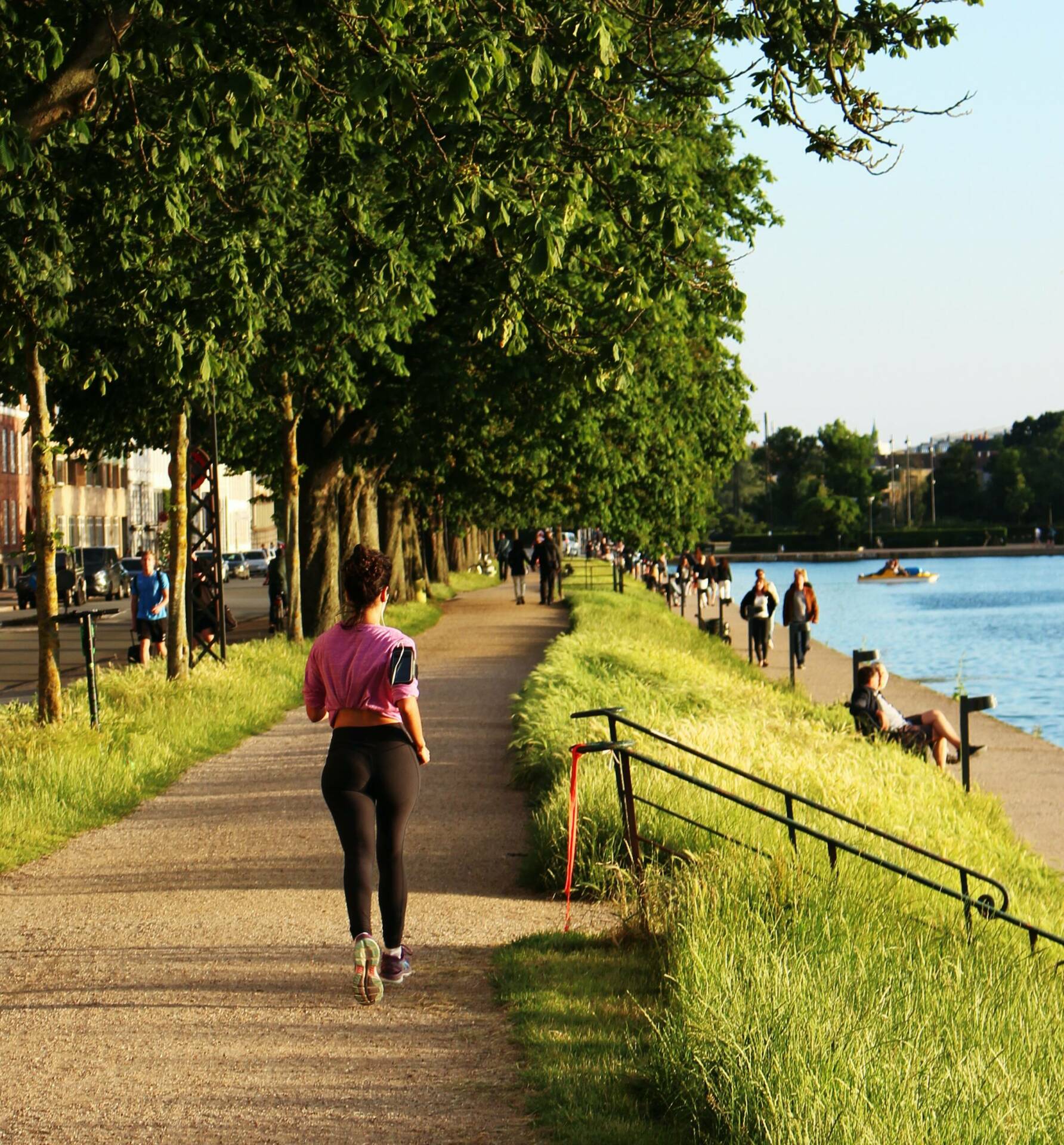 A woman jogging in the park, Copenhagen ????????